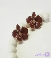 گوشواره گل قهوه ای