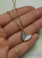 گردنبند قلب صدفی و سنگ