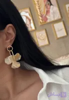 گوشواره با آویز دو گل