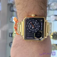 ساعت مچی مردانه SKMEI اسکیمی اورجینال دو زمانه دیجیتال اسپرت WR30M بند فلزی