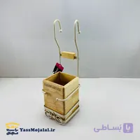 جاقاشقی آویز چهار گوش رنگ کرم مدل پرنس برند عروس نوین