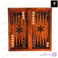 خرید تخته نرد و شطرنج چوبی رگه طبیعی منبت کد 676
