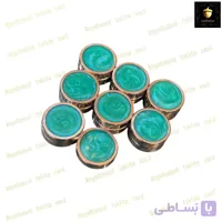 مهره تخته نرد مدرن رزین دور فلزی فیروزه ای کد 633