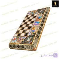 تخته نرد و شطرنج خاتم نقاشی چوگان و رخ کد 654