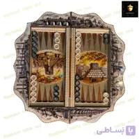 تخته نرد و شطرنج خاتم مدل خورشیدی کد 670