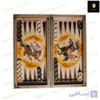 تخته نرد و شطرنج خاتم نقاشی چوگان رنگ گرم کد 643