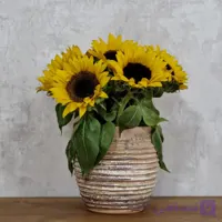 گلدان سفالی دست‌ساز | فرم کوزه ای | دهانه باز | مجموعه «مکث»