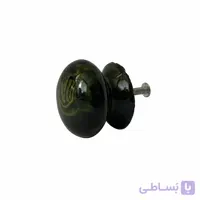 دستگیره کمدی تک پیچ پلیمری مشکی رگه قرمز