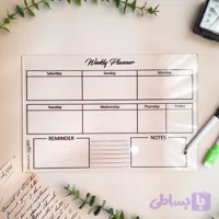 پلنر هفتگی وایت برد رومیزی یا مگنتی 20*30 +ماژیک