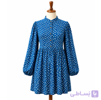 شومیز زنانه نخی تابستانه خنک دکمه دار گلگلی سایزبندی آبی