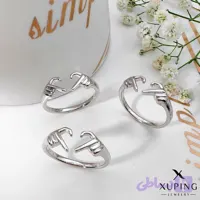انگشتر زنانه ژوپینگ مدل قلب نقره ای