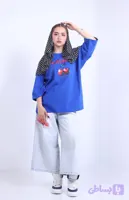 تیشرت باکسی آستین سه‌ربع سوپر پنبه