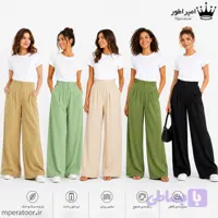 شلوار بگ زنانه پیله دار کتان کد 7001