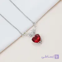 آویز نقره زنجیری مدل قلب شاخ گوزن کد 610