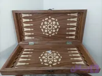 تخته نرد چوب روکش گردو معرق کاری شده