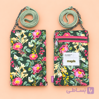 کیف پیاده روی تک زیپ گل درشت صورتی