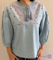 شومیز جین گلدوزی جلو بسته کد ۰۴۱