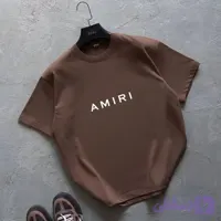 تیشرت باکسی مردانه طرح امیری AMIRI | دونخ پنبه | رنگ قهوه ای