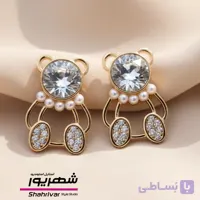 گوشواره زنانه میخی ژوپینگ خرس و الماس