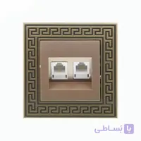سوکت تلفن دوتایی برلیان آرکا بژ ایران الکتریک توکار
