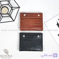 جامدارکی دکمه دار چرم طبیعی طرح سنگی کد 1831
