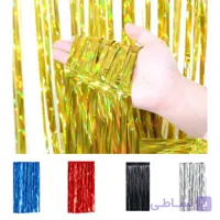 پرده متالایزر تزئینی ابعاد۲×۱متر رنگ کروم (رنگ خاص) دارای رنگبندی