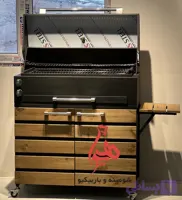 کباب پز ۱ متری ترکیب ورق مشکی و چوب ترمو