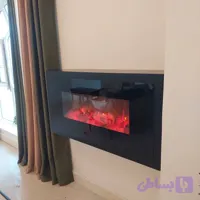 شومینه برقی مدرن دو‌ بعدی نما شیشه با گرمایش