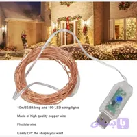 ریسه های LED سیم مسی 10متری /USB با 8حالت رقص نور