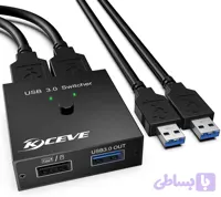 سوئیچر USB 3.0 برند KCEVE همراه 2عدد کابل اورجینال امازون المان