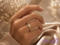 انگشتر زنانه ژوپینگ طرح اتمی با تک نگین جواهری مدل 1703 کد 488 درخشنده و جذاب