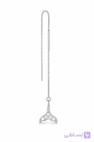 گوشواره نقره زنانه بخیه ای طرح دم وال کد VIPMAX-E015