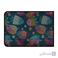 مت ظرف خاک گربه برند تادو طرح ماهی آبی  (سایز 90*70)