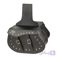 کیف خورجینی چرمی مدل کلاسیک (تنوع دکمه پرچدار، لوگو فلزی هارلی دیویدسون)
