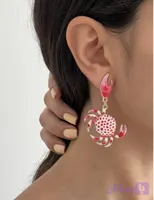 گوشواره خرچنگ صورتی وارداتی