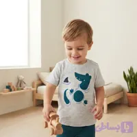 تیشرت کودک پسرانه طوسی طرح تمساح خندان؛ راحتی و جذابیت برای روزهای گرم