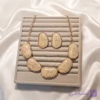 ست گردنبند و گوشواره استیل رزینی