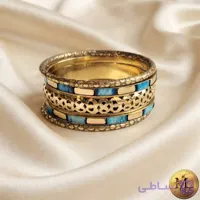 النگو کستینگ هندی میناکاری فیروزه ای ست 5 عددی