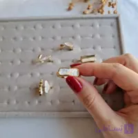 انگشتر استیل میناکاری صدفی