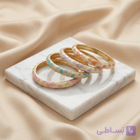 ست بنگل میناکاری گل گلی