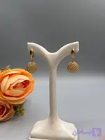 گوشواره طلا ۱۸ عیار مدل آوا سفید و زرد کد ۰۸