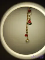گیره روسری مجلسی یلدایی طرح هندوانه کوچک دو آویزه