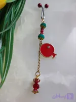 گیره روسری مجلسی یلدایی طرح انار تک آویزه