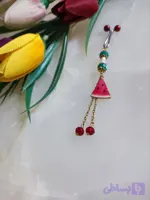 گیره روسری مجلسی یلدایی طرح هندوانه دو آویزه