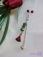 گیره روسری مجلسی یلدایی طرح هندوانه کوچک تک آویزه