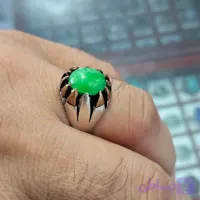 انگشتر با نگین بریل آفریقایی اصل روی رکاب نقره ۹۲۵ - گالری نقره قاید
