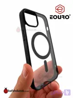 قاب اورجینال EOURO مناسب آیفون ۱۳، شفاف با قابلیت مگ‌سیف و فریم رنگی