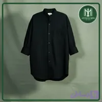 پیراهن کتان یقه دیپلمات مردانه – رنگ مشکی (وارداتی)