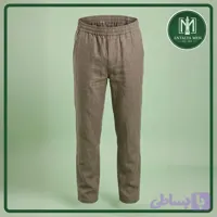 شلوار لینن کمرکش مردانه خاکی زیتونی | خرید آنلاین