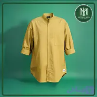 پیراهن کتان یقه دیپلمات مردانه – رنگ خردلی (وارداتی)